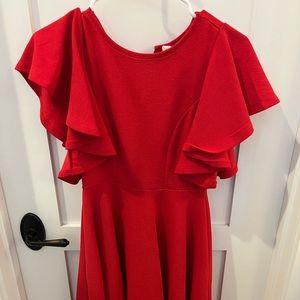 Red Dress Pretty Garden Size XS. Worn once. Excellent Condition